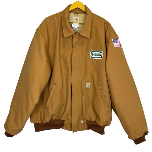 Carhartt Flame Resistant Brown Traditional Duck Quilt Lined Jacket Size 2XL USA - Picture 1 of 16